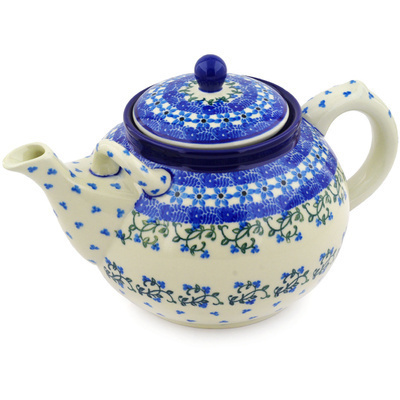 Polish Pottery Tea or Coffee Pot 7 cups Dancing Vines