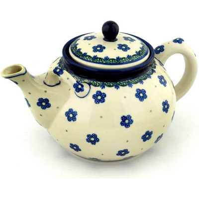 Polish Pottery Tea or Coffee Pot 7 cups Falling Daisies