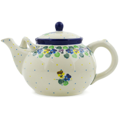 Polish Pottery Tea or Coffee Pot 7 cups Flourishing Petals