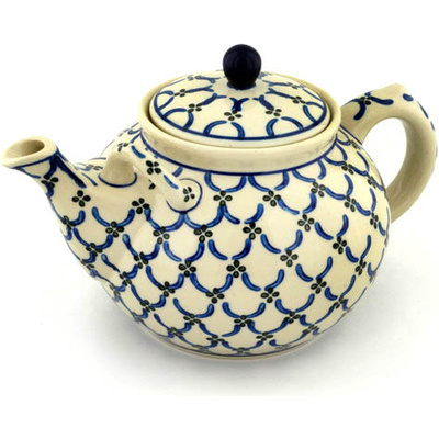 Polish Pottery Tea or Coffee Pot 7 cups Garden Lattice