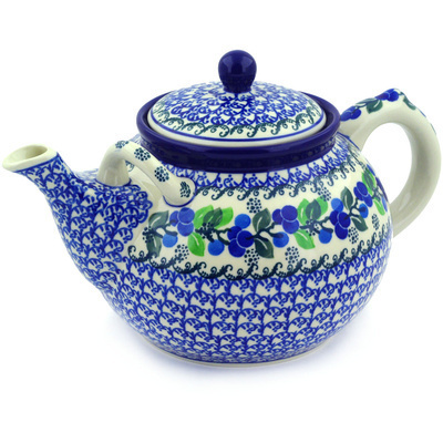 Polish Pottery Tea or Coffee Pot 7 cups Limeberry