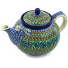 Polish Pottery Tea or Coffee Pot 7 cups Mardi Gra UNIKAT