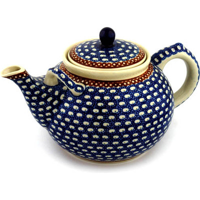 Polish Pottery Tea or Coffee Pot 7 cups Peacock Rain