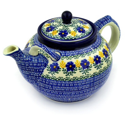 Polish Pottery Tea or Coffee Pot 7 cups Royal Daisy