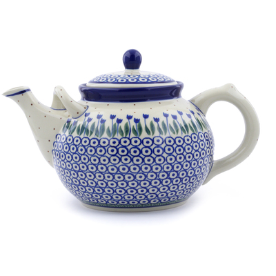 Polish Pottery Tea or Coffee Pot 7 cups Water Tulip