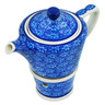 Polish Pottery Tea or Coffee Pot with Heater 14 oz Deep Into The Blue Sea