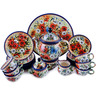 Polish Pottery Tea or Coffee Set for Six 55 oz Butterfly Kingdom