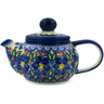 Polish Pottery Tea Pot with Sifter 22 oz Lightbug Garden UNIKAT