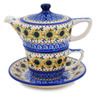 Polish Pottery Tea Set for One 13 oz Golden Autumn UNIKAT