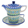 Polish Pottery Tea Set for One 13 oz Top Of The Morning UNIKAT