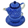 Polish Pottery Tea Set for One 17 oz Choppy Waters