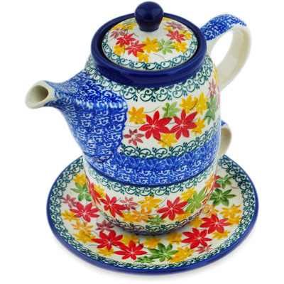 Polish Pottery Tea Set for One 17 oz Fall Vibes