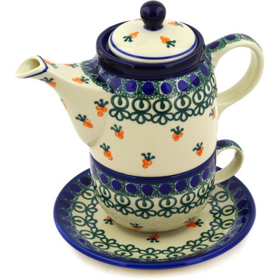 Polish Pottery Tea Set for One 17 oz