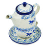 Polish Pottery Tea Set for One 17 oz Horse Gallop