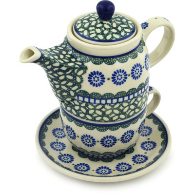 Polish Pottery Tea Set for One 17 oz Maia