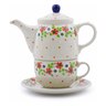 Polish Pottery Tea Set for One 17 oz Poppy Flower