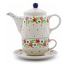 Polish Pottery Tea Set for One 17 oz Poppy Flower