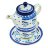 Polish Pottery Tea Set for One 17 oz Winter Sparrow