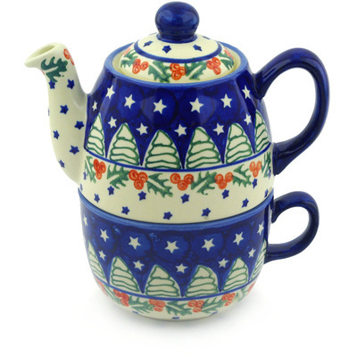 Polish Pottery Tea Set for One 19 oz