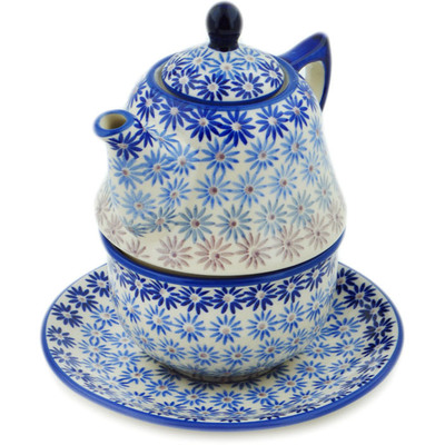 Polish Pottery Tea Set for One 22 oz Calm Radiance UNIKAT