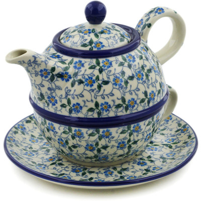 Polish Pottery Tea Set for One 22 oz Summer Wind