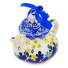 Polish Pottery Teapot Ornament 3&quot; Cornflower Meadow
