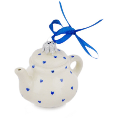 Polish Pottery Teapot Ornament 3&quot;