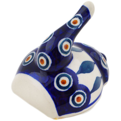 Polish Pottery Teapot Shaped Wall Hook 2&quot; Peacock Leaves