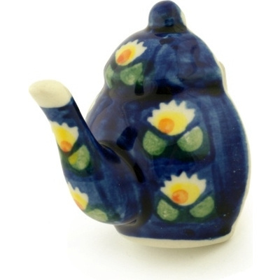 Polish Pottery Teapot Shaped Wall Hook 2&quot; Waterlily