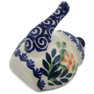 Polish Pottery Teapot Shaped Wall Hook 2&quot; Wave Of Flowers