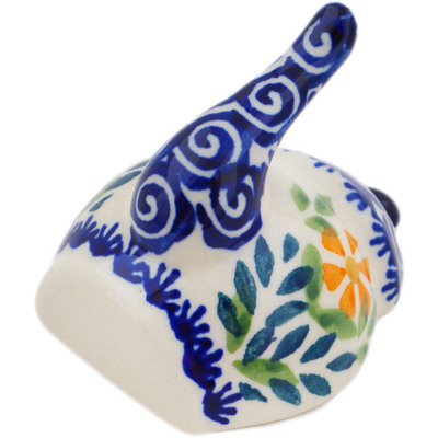 Polish Pottery Teapot Shaped Wall Hook 2&quot; Wave Of Flowers