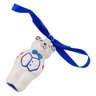 Polish Pottery Teddy Bear Ornament 4&quot; Poppies And Ferns