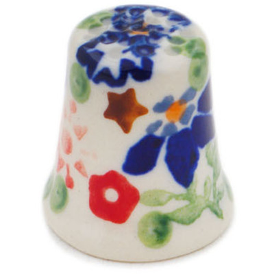 Polish Pottery Thimble 1&quot; Botanical Sprinkles UNIKAT