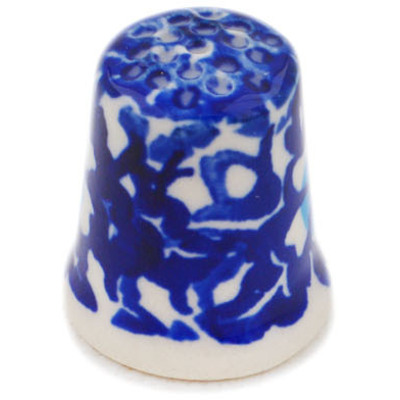 Polish Pottery Thimble 1&quot; Flowers On The Lake