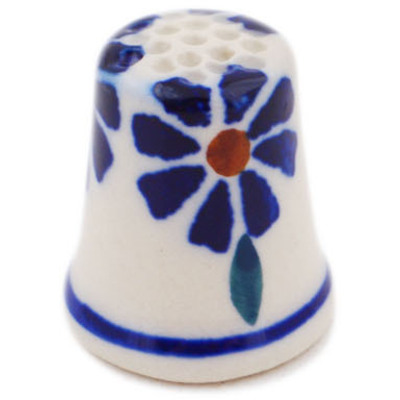 Polish Pottery Thimble 1&quot; Peacock