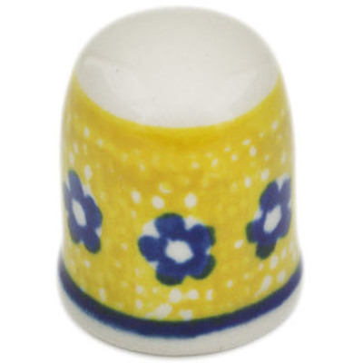 Polish Pottery Thimble 1&quot; Sunshine