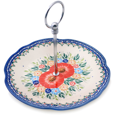 Polish Pottery Tiered Serving Stand Summer Bunch
