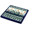 Polish Pottery Tile 4&quot; Dancing Tulips