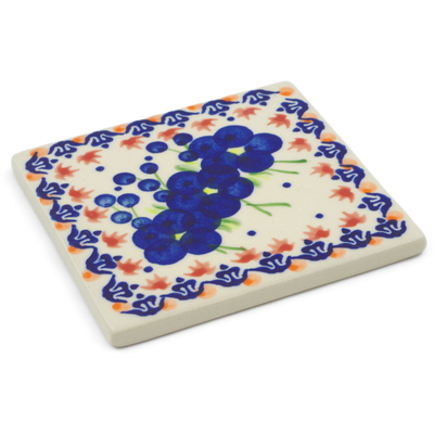 Polish Pottery Tile 4&quot; Passion Poppy