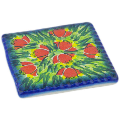 Polish Pottery Tile 5&quot; Poppy Fever UNIKAT