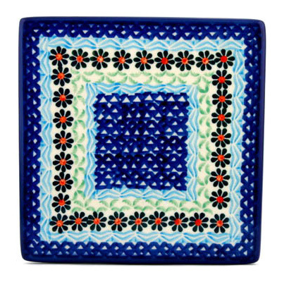 Polish Pottery Tile 6&quot; Daisies By The Sea