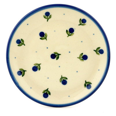 Polish Pottery Toast Plate Blue Buds