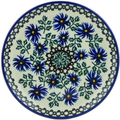 Polish Pottery Toast Plate Blue Chicory