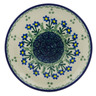 Polish Pottery Toast Plate Blue Daisy Circle