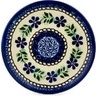 Polish Pottery Toast Plate Blue Daisy Swirls