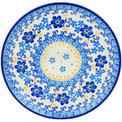 Polish Pottery Toast Plate Blue Daydreaming