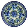 Polish Pottery Toast Plate Blue Pansy