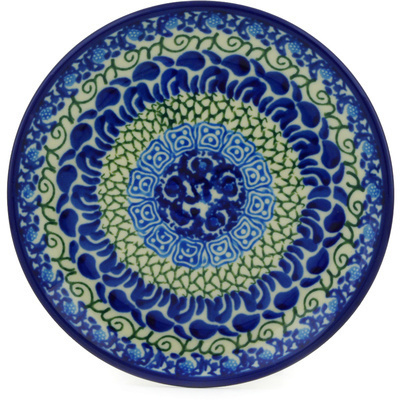 Polish Pottery Toast Plate Blue Passion