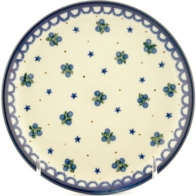 Polish Pottery Toast Plate Blueberry Stars