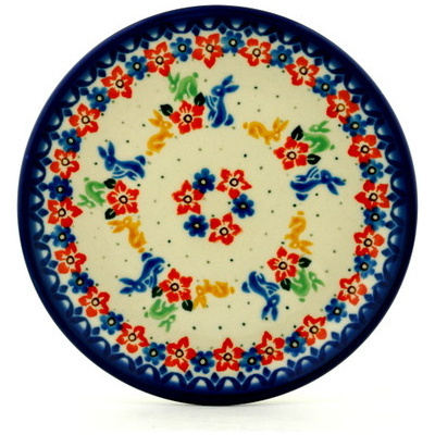 Polish Pottery Toast Plate Bunny Hop